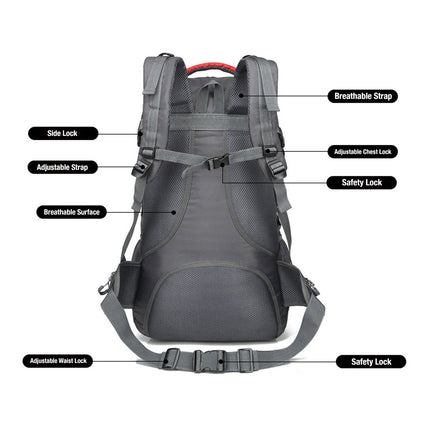 60L Waterproof Outdoor Hiking Backpack Camping Outdoor Trekking Bag(Blue).