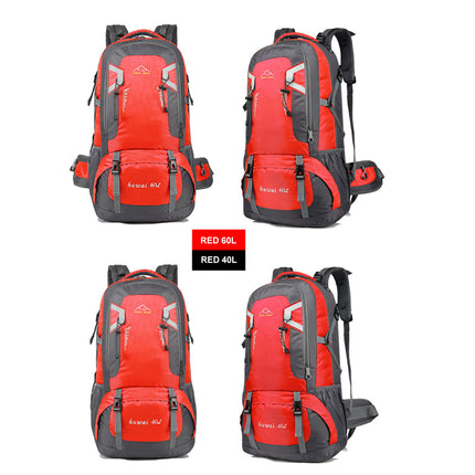 60L Waterproof Outdoor Hiking Backpack Camping Outdoor Trekking Bag(Red).