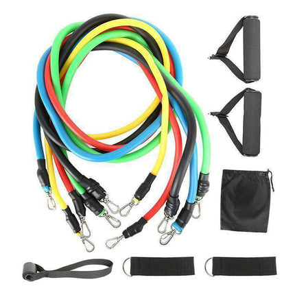 11Pcs/Set Pull Rope Belt Elastic Home Gym Fitness Exercise Resistance Band.