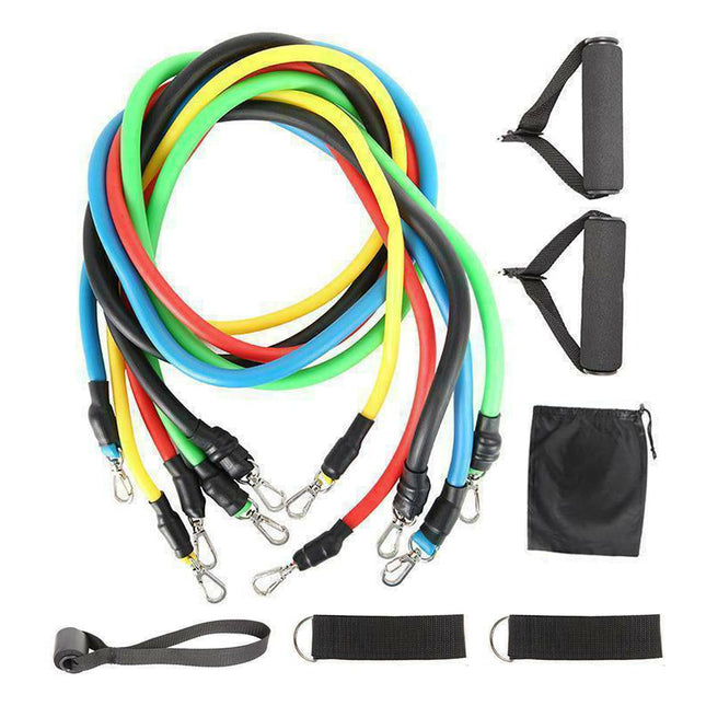 11Pcs/Set Pull Rope Belt Elastic Home Gym Fitness Exercise Resistance Band.