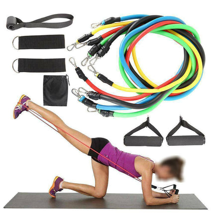 11Pcs/Set Pull Rope Belt Elastic Home Gym Fitness Exercise Resistance Band.
