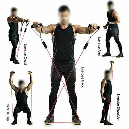 11Pcs/Set Pull Rope Belt Elastic Home Gym Fitness Exercise Resistance Band.