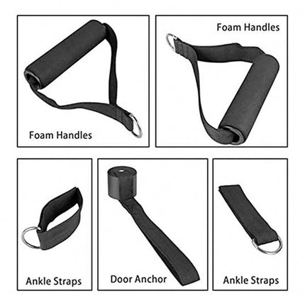 11Pcs/Set Pull Rope Belt Elastic Home Gym Fitness Exercise Resistance Band.