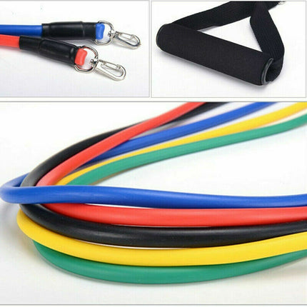 11Pcs/Set Pull Rope Belt Elastic Home Gym Fitness Exercise Resistance Band.