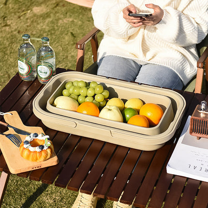3 In 1 Folding Camping Storage Box Outdoor Food Fruit Container Picnic Table Basket.