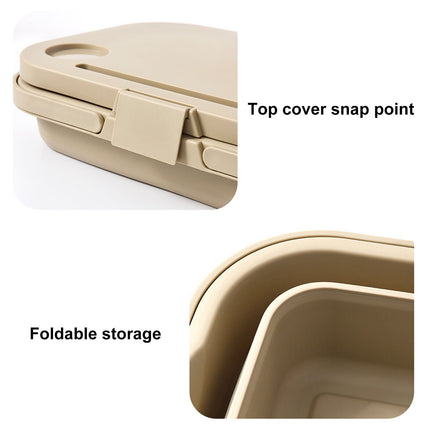 3 In 1 Folding Camping Storage Box Outdoor Food Fruit Container Picnic Table Basket.