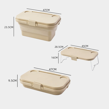 3 In 1 Folding Camping Storage Box Outdoor Food Fruit Container Picnic Table Basket.
