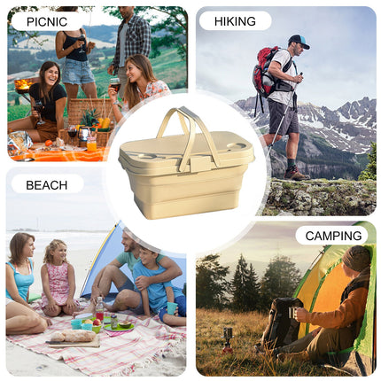 3 In 1 Folding Camping Storage Box Outdoor Food Fruit Container Picnic Table Basket.