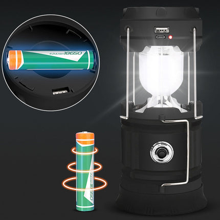 LED Camping Lamp Solar Powered Rechargeable USB Torch Waterproof Emergency Light Lantern.