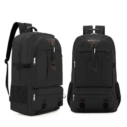 60L Travel Boarding Backpack Outdoor Trekking Luggage Hiking Camping Rucksack Large Capacity Storage Backpack(Black).