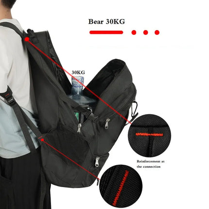 60L Travel Boarding Backpack Outdoor Trekking Luggage Hiking Camping Rucksack Large Capacity Storage Backpack(Khaki).