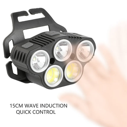 6 Modes LED Head Torch Induction Headlight Camping COB Infrared Strong Lights.