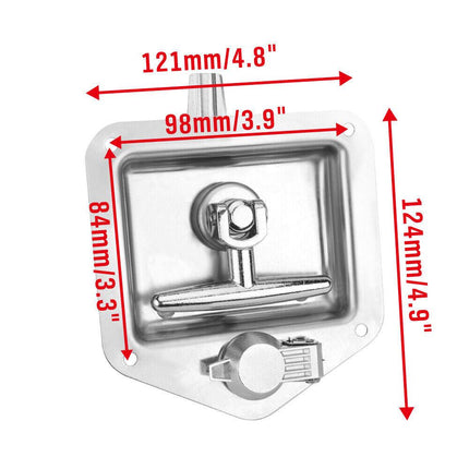 4-Piece T Handle Locks Tool Box With Keys Stainless Steel Trailer Camper Truck.