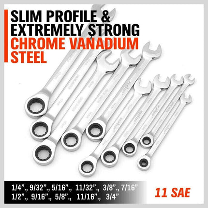48-Piece Ratchet Wrench Set with Rolling Pouch - Metric SAE Allen Key & Hex Key Spanner Kit.