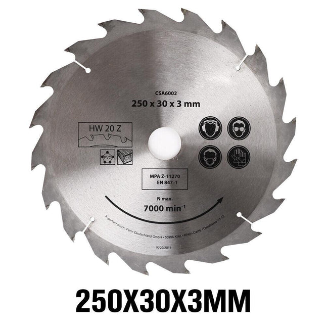 4x 250MM Circular Saw Blade 20T Disc Saw Blade Wood Timber Cutting 30/20/16mm.