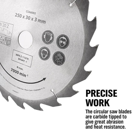 4x 250MM Circular Saw Blade 20T Disc Saw Blade Wood Timber Cutting 30/20/16mm.