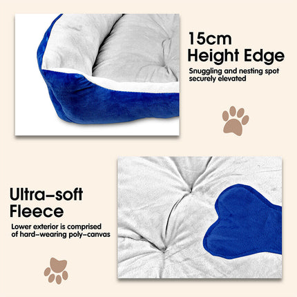 Vaka Navy Dog Bed Pet Cat Calming Floor Mat Sleeping Cave Washable Extra Large 29701.