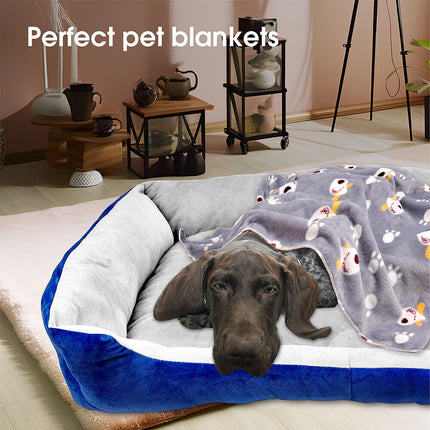 Vaka Navy Dog Bed Pet Cat Calming Floor Mat Sleeping Cave Washable Extra Large 29701.