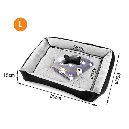 Vaka Navy Dog Bed Pet Cat Calming Floor Mat Sleeping Cave Washable Extra Large 29704.