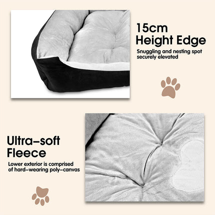 Vaka Navy Dog Bed Pet Cat Calming Floor Mat Sleeping Cave Washable Extra Large 29705.