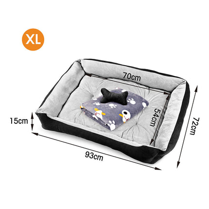 Vaka Navy Dog Bed Pet Cat Calming Floor Mat Sleeping Cave Washable Extra Large 29705.