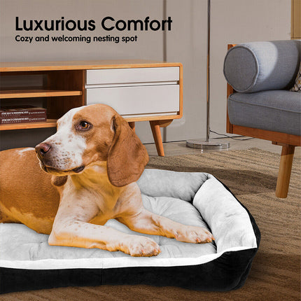 Vaka Navy Dog Bed Pet Cat Calming Floor Mat Sleeping Cave Washable Extra Large 29706.