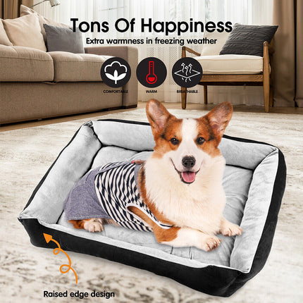 Vaka Navy Dog Bed Pet Cat Calming Floor Mat Sleeping Cave Washable Extra Large 29706.