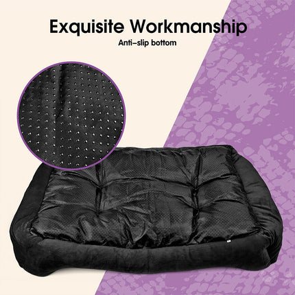 Vaka Navy Dog Bed Pet Cat Calming Floor Mat Sleeping Cave Washable Extra Large 29706.