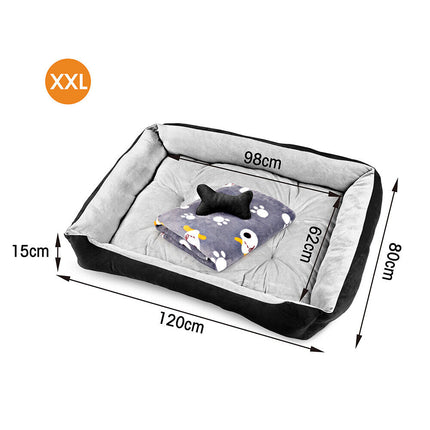 Vaka Navy Dog Bed Pet Cat Calming Floor Mat Sleeping Cave Washable Extra Large 29706.