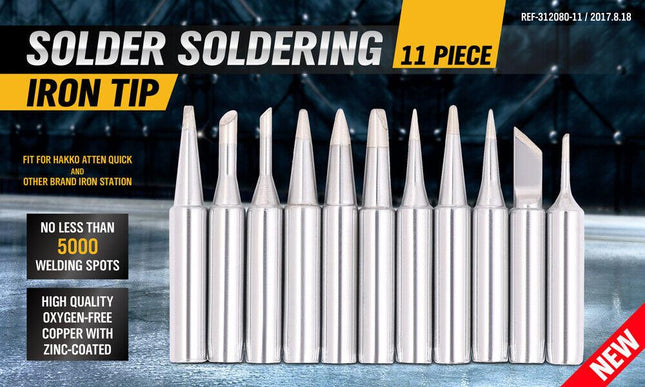 11Pc Soldering Iron Tips Solder Rework Lead Free Hakko Soldering Station AU.
