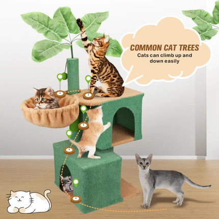 VaKa 1.1M Cat Tree Scratching Post Palm Tree Cat Post Dangling Balls Cat Toy.