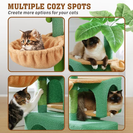VaKa 1.1M Cat Tree Scratching Post Palm Tree Cat Post Dangling Balls Cat Toy.