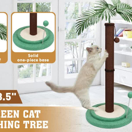 VaKa Cat Tree Scratching Post Large Palm Tree Cat Post Dangling Balls Cat Toy.