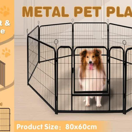Pet Dog Playpen Puppy Exercise Cage Enclosure Fence Metal Outdoor 8 Panel.