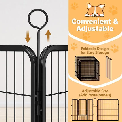 Pet Dog Playpen Puppy Exercise Cage Enclosure Fence Metal Outdoor 8 Panel.