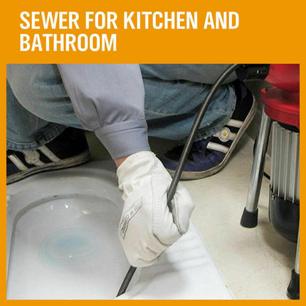 400W Drain Cleaner Electric Eel Rigid Plumbing Sewerage Pipe Machine 6 Cutters.