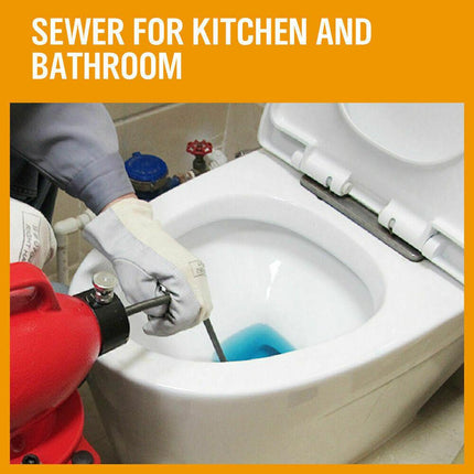 400W Drain Cleaner Electric Eel Rigid Plumbing Sewerage Pipe Machine 6 Cutters.