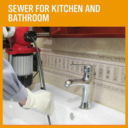 400W Drain Cleaner Electric Eel Rigid Plumbing Sewerage Pipe Machine 6 Cutters.