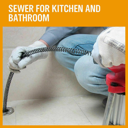 400W Drain Cleaner Electric Eel Rigid Plumbing Sewerage Pipe Machine 6 Cutters.
