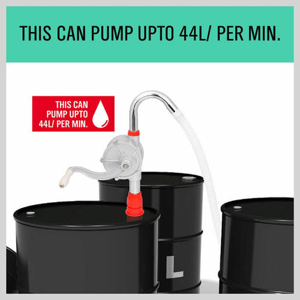 Aluminium Rotary Drum Pump Diesel Fuel Kero Oil Petrol 44 Gallon Drum Hand Pump.