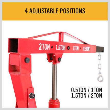 Engine Crane 2 Ton Hydraulic Hoist Folding Shop Mobile Lifter Workshop Lift.