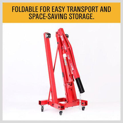 Engine Crane 2 Ton Hydraulic Hoist Folding Shop Mobile Lifter Workshop Lift.