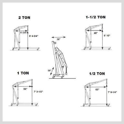 Engine Crane 2 Ton Hydraulic Hoist Folding Shop Mobile Lifter Workshop Lift.