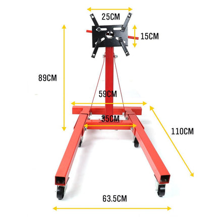900kg Engine Stand Heavy Duty Industrial Workshop Cars Auto Crane Hoist.