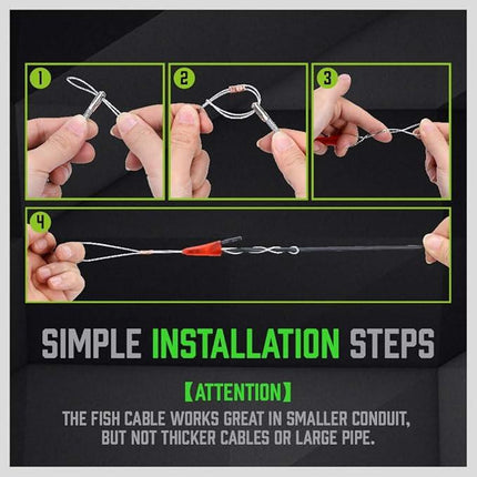 SWANLAKE 11FT/3.3M Fiberglass Running Wire, Pull Push Rod, Fish Tape Cable Coaxial Electrical Fish Tape Pull Push Kit.