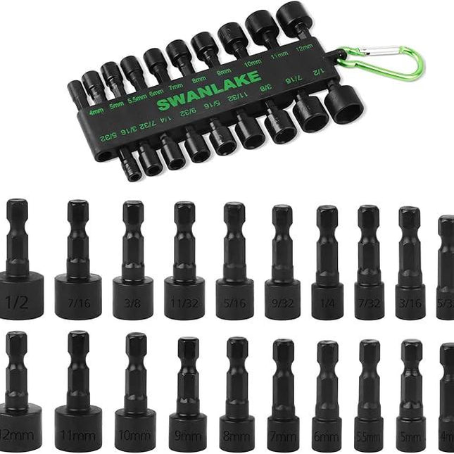 SWANLAKE GARDEN TOOLS (letter with no tracking)SWANLAKE 20PCS Power Nut Driver Set for Impact Drill, 1/4” Hex Head Drill Bit SAE and Metric.