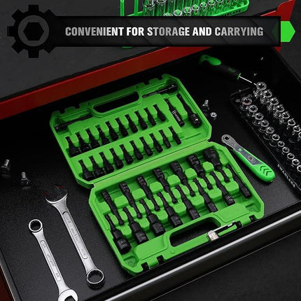SWANLAKE SWANLAKE 39PCS Magnetic Hex Nut Driver Master Kit,1/4" Quick-Change Hex Shank, SAE & Metric Power Nuts Driver Drill Bit Tools Set,Cr-V Steel.