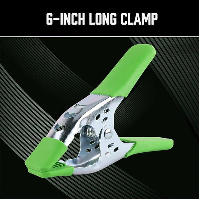 SWANLAKE 16-Pack 6-inch Strong Spring Clamps Set, Large Super Heavy Duty Spring Clamps Metal Anti-Slip Grip Handle - 2.5 inch Jaw Opening.
