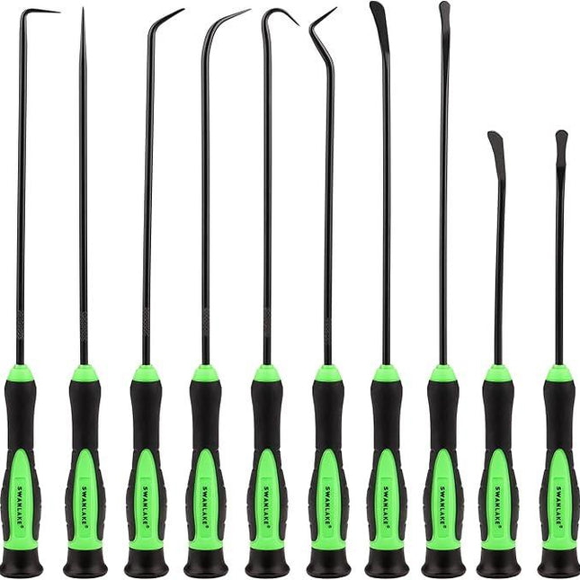 SWANLAKE 10-Piece Pick and Hook Set, Pick Tool Set for Car Auto Oil Seal/O-Ring Seal Gasket Pick Mini Hooks Puller Remover.