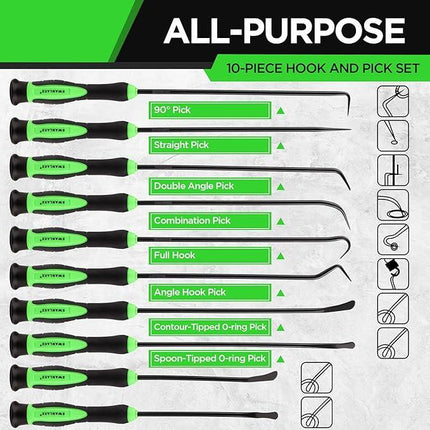 SWANLAKE 10-Piece Pick and Hook Set, Pick Tool Set for Car Auto Oil Seal/O-Ring Seal Gasket Pick Mini Hooks Puller Remover.